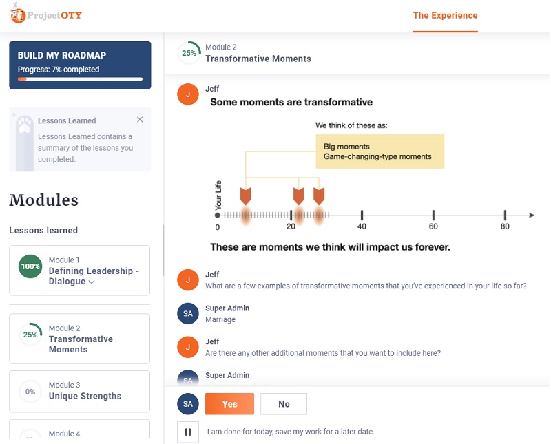 chat-based solution for leadership training