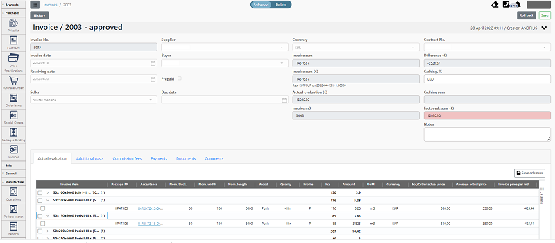 The Approved invoice that is ready to pay and can be sent to a customer